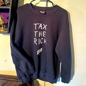 Alexandria Ocasio Cortez AOC Tax The Rich Official Sweatshirt Black Sz Medium